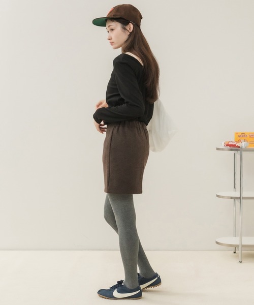 HEILIS（ヘイリス）の「前後2WAYネックPO/プルオーバー 長袖トップス 2WAYトップス 前後2WAY ボートネック 長袖カットソー ボーダートップス 無地トップス 韓国ファッション レディライク カジュアル デイリー 秋服 冬服 アイボリー ピンク グレー ブラック ボーダー（Tシャツ/カットソー・レディース・ホワイト系その他/アイボリー/ピンク/グレー/ブラック/ブラック系その他・FREE）」の21枚目の写真