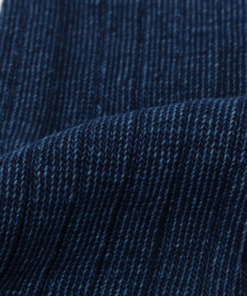 CIAOPANIC（チャオパニック）の「【Ciaopanic】　インディゴリブハイクルー（ソックス/靴下・メンズ・ブルー/インディゴブルー・FREE）」の5枚目の写真