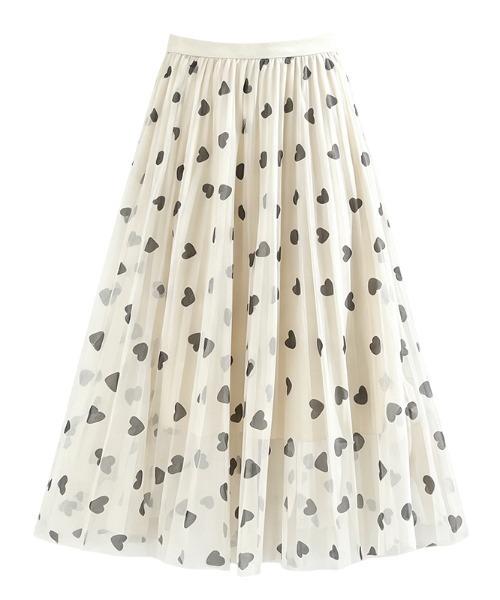 LUCPY(ラクピー)の「ハートドットチュールプリーツスカート(スカート・レディース・ブラック/ホワイト・LARGE/X-LARGE/MEDIUM/SMALL)」の4枚目の写真