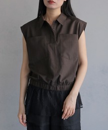 【&ｇ'aime 】シアーレースレイヤードシャツ　Sheer Lace Layered Shirt