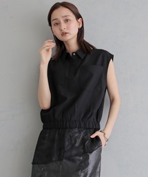 【&g'aime 】シアーレースレイヤードシャツ Sheer Lace Layered Shirt