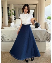 SHEER CHECK FLARE SKIRT(シアーチェックフレアスカート)