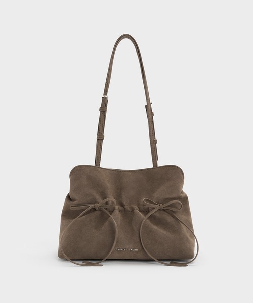 CHARLES & KEITH リース ルーシュド ボウ ショルダーバッグ Reese リース ルーシュド ボウ ショルダーバッグ（ショルダーバッグ