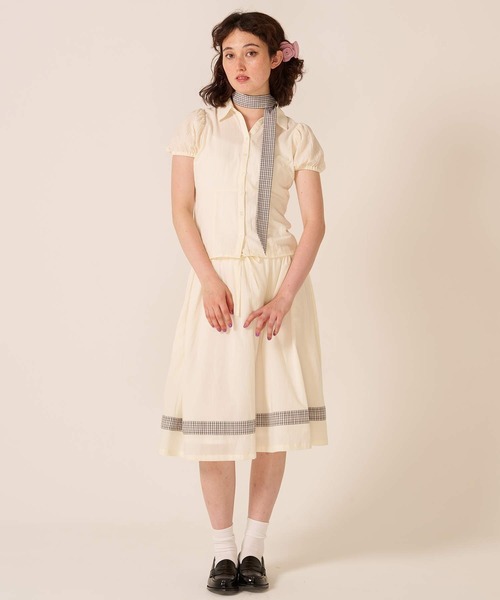 TINA:JOJUN(ティーナジョジュン)の「柄リボン付き 半袖ブラウス TINA:JOJUN(シャツ/ブラウス・レディース・ベビーピンク/クリーム・M)」の16枚目の写真