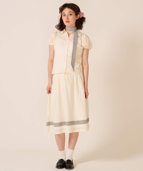 TINA:JOJUN(ティーナジョジュン)の「柄リボン付き 半袖ブラウス TINA:JOJUN(シャツ/ブラウス・レディース・ベビーピンク/クリーム・M)」の20枚目の写真