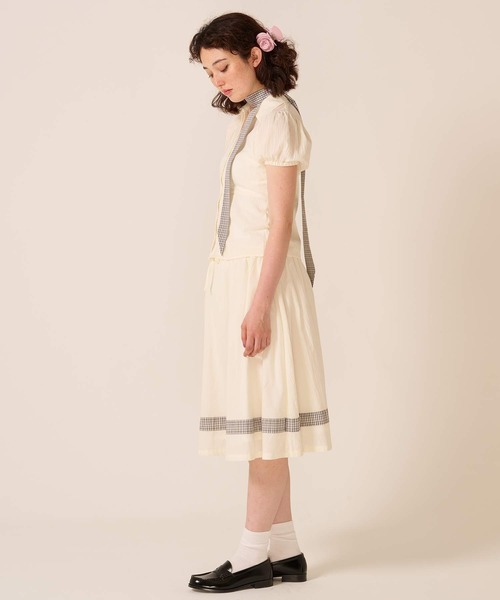TINA:JOJUN(ティーナジョジュン)の「柄リボン付き 半袖ブラウス TINA:JOJUN(シャツ/ブラウス・レディース・ベビーピンク/クリーム・M)」の21枚目の写真