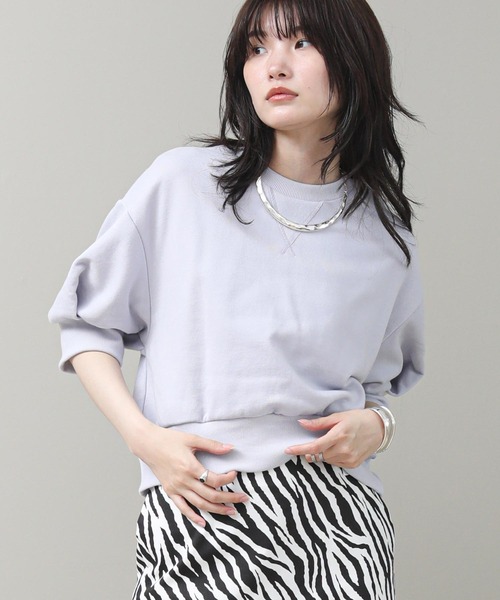The rejoice(ザ リジョイス)の「パフスリーブシアーカットソー(Tシャツ/カットソー・レディース・ラベンダー/ブラック・FREE)」の2枚目の写真