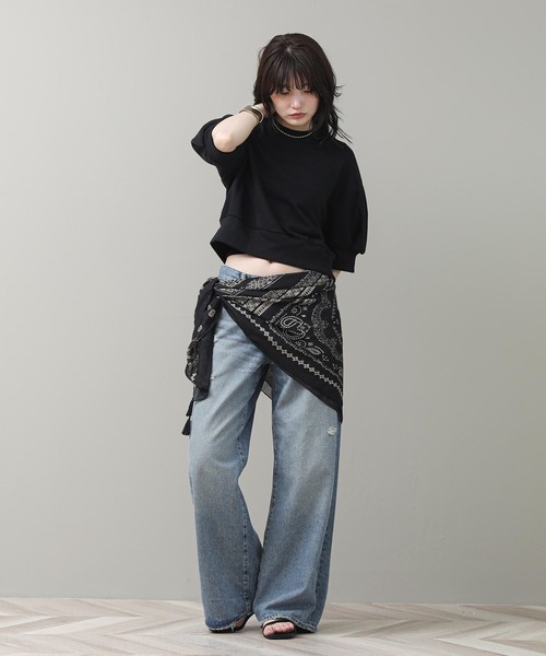 The rejoice(ザ リジョイス)の「パフスリーブシアーカットソー(Tシャツ/カットソー・レディース・ラベンダー/ブラック・FREE)」の17枚目の写真