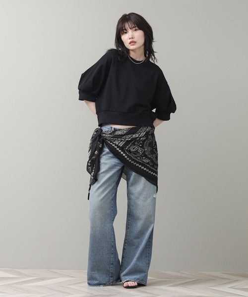 The rejoice(ザ リジョイス)の「パフスリーブシアーカットソー(Tシャツ/カットソー・レディース・ラベンダー/ブラック・FREE)」の20枚目の写真