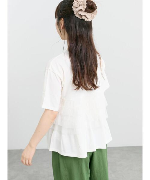 Samansa Mos2(サマンサ モスモス)の「【接触冷感/UVカット】チュールドッキングカットソー(Tシャツ/カットソー・レディース・ブラック/オフホワイト/サックスブルー・F)」の6枚目の写真