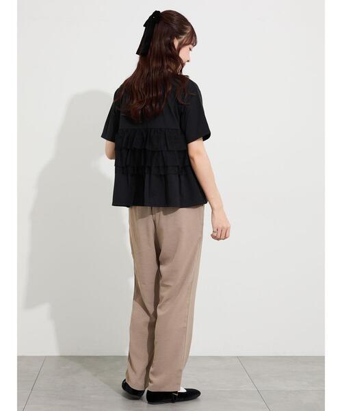 Samansa Mos2(サマンサ モスモス)の「【接触冷感/UVカット】チュールドッキングカットソー(Tシャツ/カットソー・レディース・ブラック/オフホワイト/サックスブルー・F)」の22枚目の写真