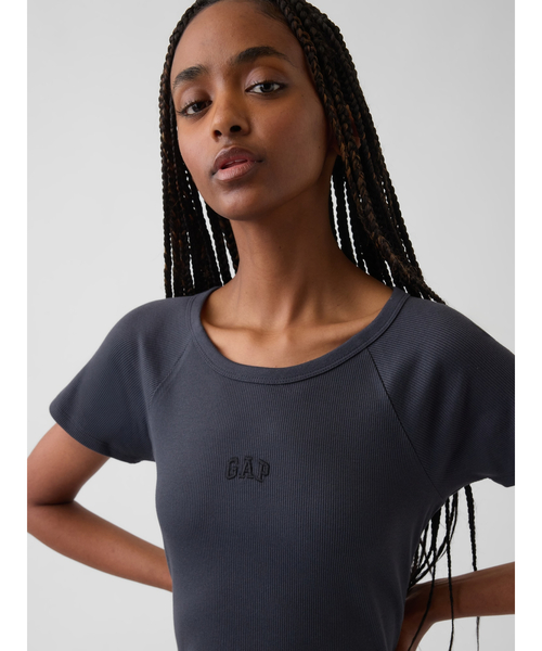 GAP(ギャップ)の「モダンリブ GAPロゴ マキシワンピース(ワンピース・レディース・ブラック/ネイビー・S/M/L/XXS/XS)」の7枚目の写真