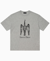 SPヘビーウェイトストーンバード半袖Tシャツメランジグレー