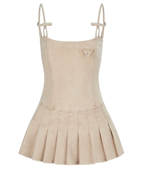 ワンピース andwang Sculpted Pleated Ribbon Dress S Sculpted Pleated Ribbon Dress（ワンピース）｜andwang（アンドワン