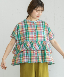 POU DOU DOU（プードゥドゥ）の「＜made in INDIA＞Madras check Blouse（シャツ/ブラウス）」