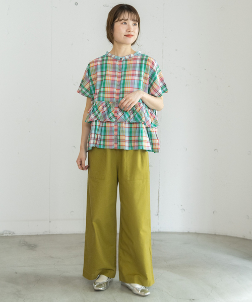 POU DOU DOU（プードゥドゥ）の「＜made in INDIA＞Madras check Blouse（シャツ/ブラウス・レディース・ネイビー/ブルー/ピンク・M）」の15枚目の写真