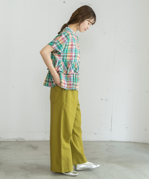 POU DOU DOU（プードゥドゥ）の「＜made in INDIA＞Madras check Blouse（シャツ/ブラウス・レディース・ネイビー/ブルー/ピンク・M）」の17枚目の写真