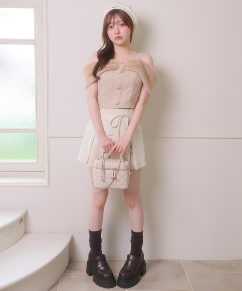 LIPSERVICE（リップサービス）の「ファーオフショルツイードトップス（Tシャツ/カットソー・レディース・アイボリー/ベージュ/ブラック・FREE）」の16枚目の写真