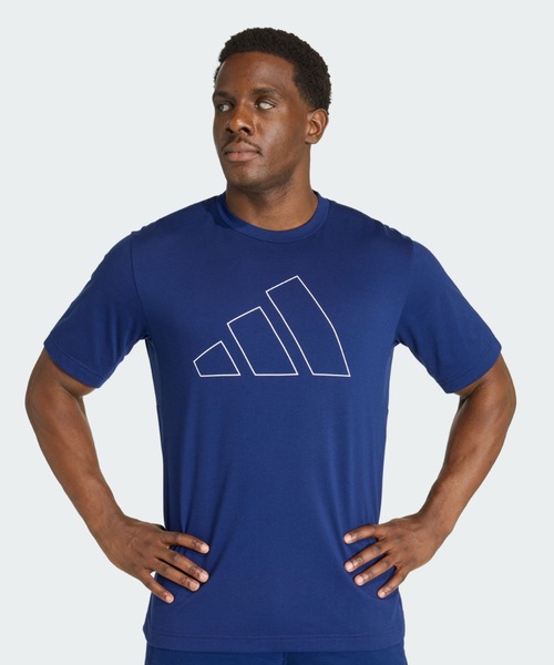 adidas(アディダス)の「ワークアウト エッセンシャルズ フィールレディ ロゴ Tシャツ / アディダス adidas(Tシャツ/カットソー・メンズ・ブルー・XX-LARGE/3XL/LARGE/MEDIUM/SMALL/X-LARGE/X-SMALL)」の3枚目の写真