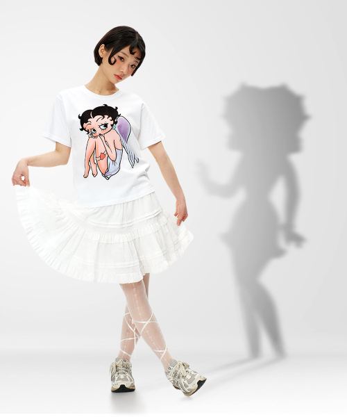 LAUGHER（ラファー）の「[ベティブープ] エンジェルTシャツ - ホワイト（Tシャツ/カットソー・レディース・その他・MEDIUM/SMALL/X-LARGE/LARGE）」の3枚目の写真