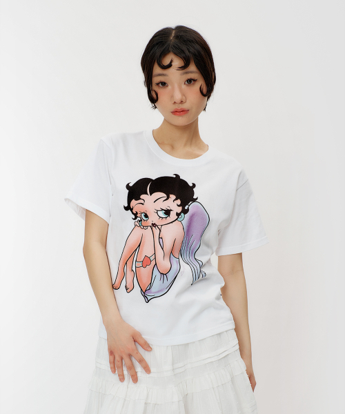 LAUGHER（ラファー）の「[ベティブープ] エンジェルTシャツ - ホワイト（Tシャツ/カットソー・レディース・その他・MEDIUM/SMALL/X-LARGE/LARGE）」の4枚目の写真