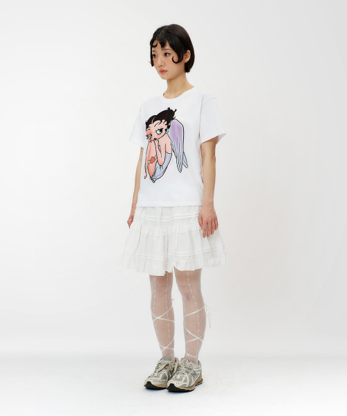 LAUGHER（ラファー）の「[ベティブープ] エンジェルTシャツ - ホワイト（Tシャツ/カットソー・レディース・その他・MEDIUM/SMALL/X-LARGE/LARGE）」の6枚目の写真