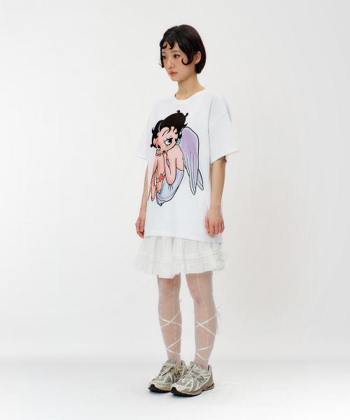 LAUGHER（ラファー）の「[ベティブープ] エンジェルTシャツ - ホワイト（Tシャツ/カットソー・レディース・その他・MEDIUM/SMALL/X-LARGE/LARGE）」の9枚目の写真