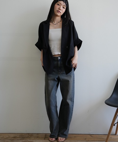 Kotoe(コトエ)の「半端袖 オータム ダブル テーラードジャケット(テーラードジャケット・レディース・ブラウン/ブラック・FREE)」の10枚目の写真