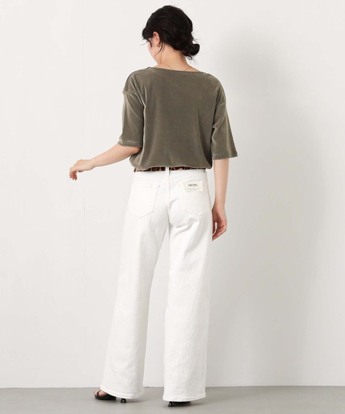 Gready Brilliant(グレディブリリアン)の「ベロアボート5分袖(Tシャツ/カットソー・レディース・ボルドー/グレイッシュベージュ/チャコールグレー・FREE)」の15枚目の写真