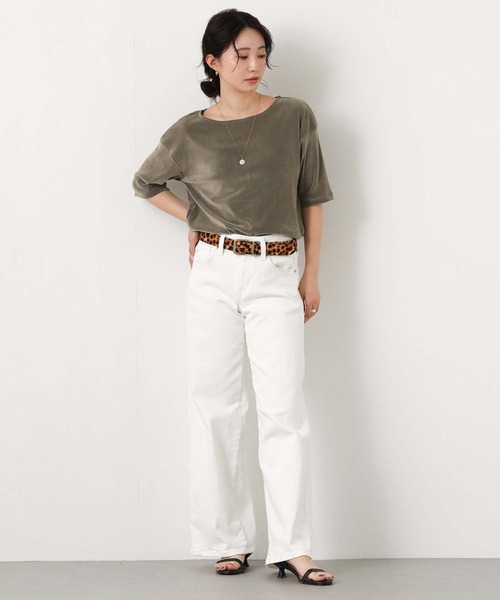 Gready Brilliant(グレディブリリアン)の「ベロアボート5分袖(Tシャツ/カットソー・レディース・ボルドー/グレイッシュベージュ/チャコールグレー・FREE)」の16枚目の写真