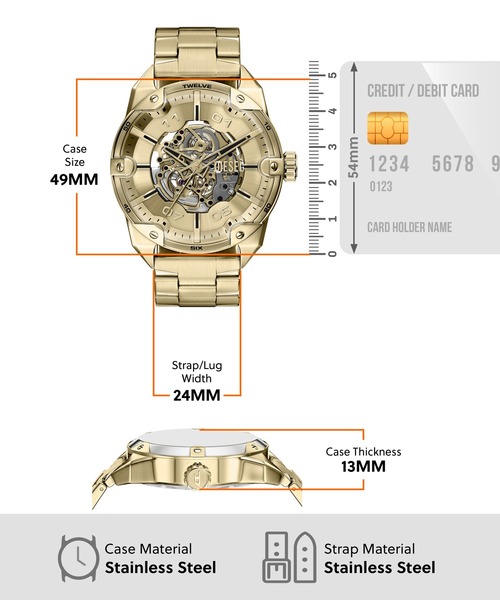 DIESEL（ディーゼル）の「ディーゼル 腕時計 メンズ アナログ ステンレス DZ4720（アナログ腕時計・メンズ・ゴールド・FREE）」の6枚目の写真