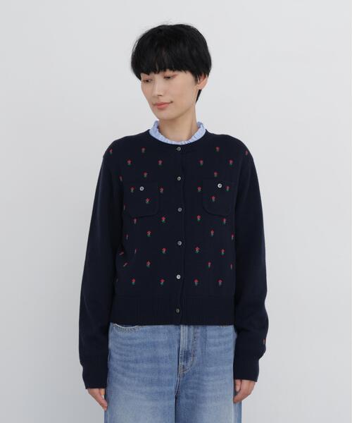 human woman(ヒューマンウーマン)の「◆【小花刺繍】エンブロイダリーカーディガン(カーディガン/ボレロ・レディース・グレー/ネイビー・MEDIUM)」の13枚目の写真