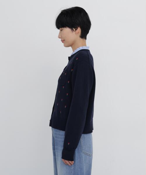 human woman(ヒューマンウーマン)の「◆【小花刺繍】エンブロイダリーカーディガン(カーディガン/ボレロ・レディース・グレー/ネイビー・MEDIUM)」の14枚目の写真