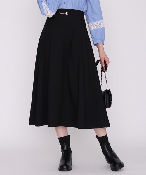 MISCH MASCH(ミッシュマッシュ)の「2026秋冬新作 ビットベルトタックフレアスカート(スカート・レディース・ブラック/ベージュ/グレー/ピンク・M/S)」の10枚目の写真