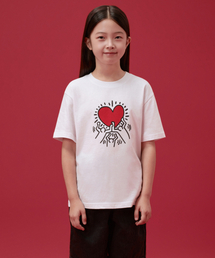 [キスヘリングコレクション] ハートTシャツ [ホワイト]