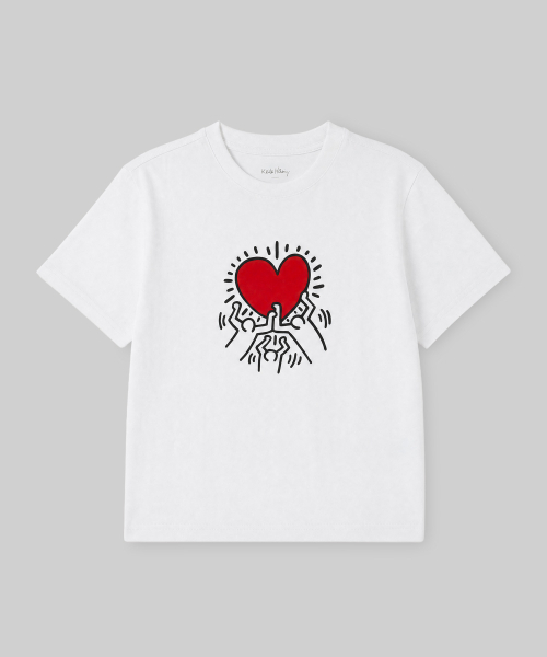 MUSINSA STANDARD KIDS（ムシンサスタンダードキッズ）の「[キスヘリングコレクション] ハートTシャツ [ホワイト]（Tシャツ/カットソー・レディース・その他・130/140/150/160/120）」の3枚目の写真