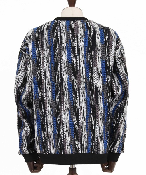 CAMBIO（カンビオ）の「mn3295-Boucle Multicolor Stripe Crewneck クルーネックプルオーバー(PF-262-016)（ニット/セーター・メンズ・パープル/レッド/ブルー・M/L）」の21枚目の写真