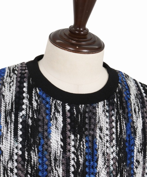 CAMBIO（カンビオ）の「mn3295-Boucle Multicolor Stripe Crewneck クルーネックプルオーバー(PF-262-016)（ニット/セーター・メンズ・パープル/レッド/ブルー・M/L）」の22枚目の写真