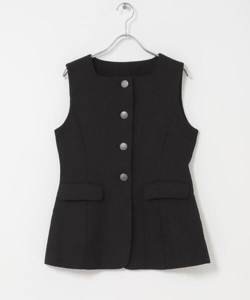 URBAN RESEARCH ROSSO WOMEN(アーバンリサーチ ロッソ)の「ループツイードスクエアネックジレ(ダウンベスト・レディース・ブラック/ブラック系その他・FREE)」の8枚目の写真