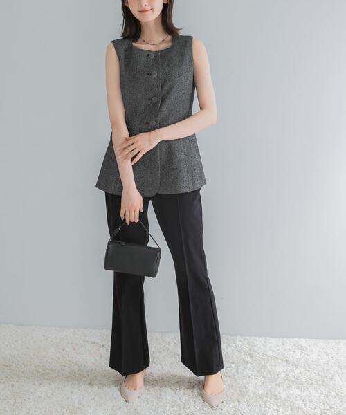 URBAN RESEARCH ROSSO WOMEN(アーバンリサーチ ロッソ)の「ループツイードスクエアネックジレ(ダウンベスト・レディース・ブラック/ブラック系その他・FREE)」の17枚目の写真