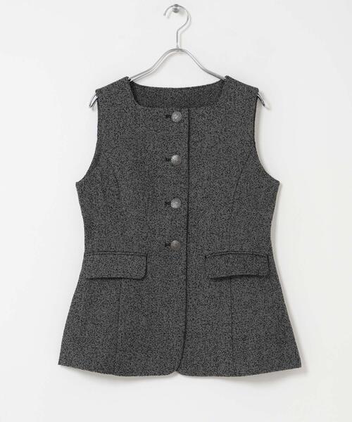 URBAN RESEARCH ROSSO WOMEN(アーバンリサーチ ロッソ)の「ループツイードスクエアネックジレ(ダウンベスト・レディース・ブラック/ブラック系その他・FREE)」の22枚目の写真