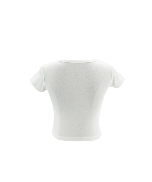 tinkerend(ティンカーエンド)の「【8iuxu_× tinkerend】Vertical Logo Rib Crop Tee / バーティカルロゴリブクロップドTシャツ(Tシャツ/カットソー・レディース・ホワイト系その他/ホワイト系その他2・FREE)」の13枚目の写真
