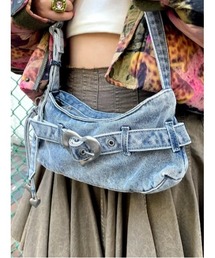 Heart buckle denim shoulder bag / ハートバックルデニムショルダーバッグ