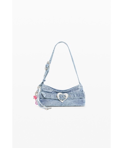 Desigual(デシグアル)の「Heart buckle denim shoulder bag / ハートバックルデニムショルダーバッグ(ショルダーバッグ・レディース・ブラック・FREE)」の2枚目の写真