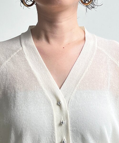 un dix cors(アンディコール)の「シアーニットカーデ(カーディガン/ボレロ・レディース・アイボリー/ブラウン/チャコールグレー・FREE)」の13枚目の写真