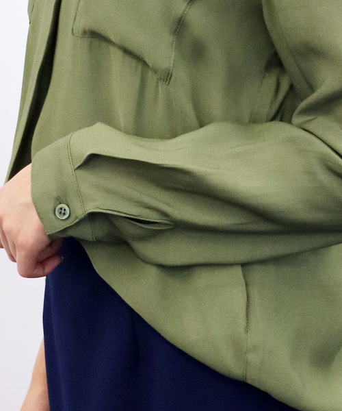 N.(N. Natural Beauty Basic)(エヌエヌナチュラルビューティーベーシック)の「ビエラブラウス フロントタック(シャツ/ブラウス・レディース・カーキ/ネイビー/ブルー系その他/ホワイト/ベージュ系その他/ピンク・MEDIUM)」の12枚目の写真