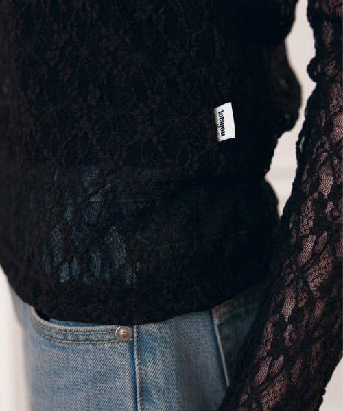 LOTSYOU(ロッツユー)の「Rosie Lace T-shirt Brown(Tシャツ/カットソー・レディース・その他・OS)」の4枚目の写真