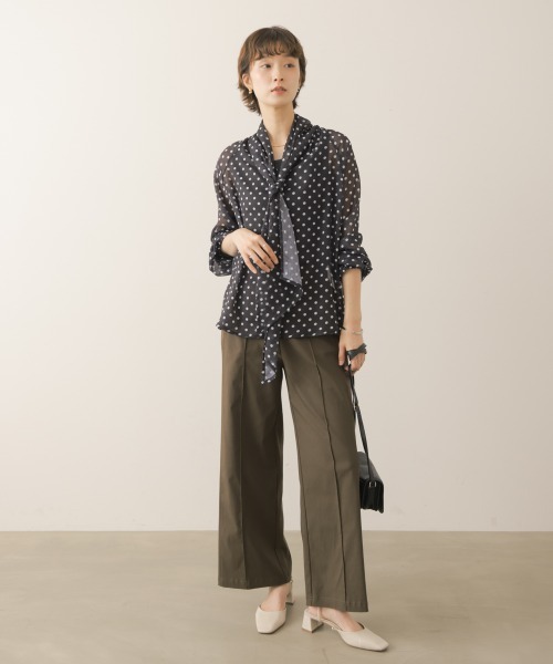 Bou Jeloud(ブージュルード)の「【サイズ展開あり】抗菌防臭HAKIYASE WIDEパンツ(その他パンツ・レディース・グリーン/ブラック/ブラウン/ライトグレー・40/38)」の5枚目の写真