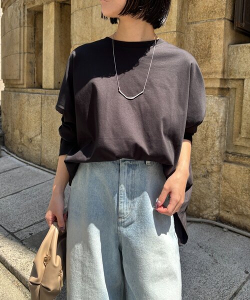 Jena espace merveilleux（ジェナ　エスパスメルヴェイユ）の「バックギャザー長袖カットソー（Tシャツ/カットソー・レディース・ライトベージュ/ブラック/オフホワイト・FREE）」の12枚目の写真