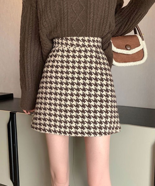 Flugge(フラッジー)の「千鳥柄台形ミニスカート(スカート・レディース・ブラウン/ブラック・LARGE/MEDIUM)」の10枚目の写真